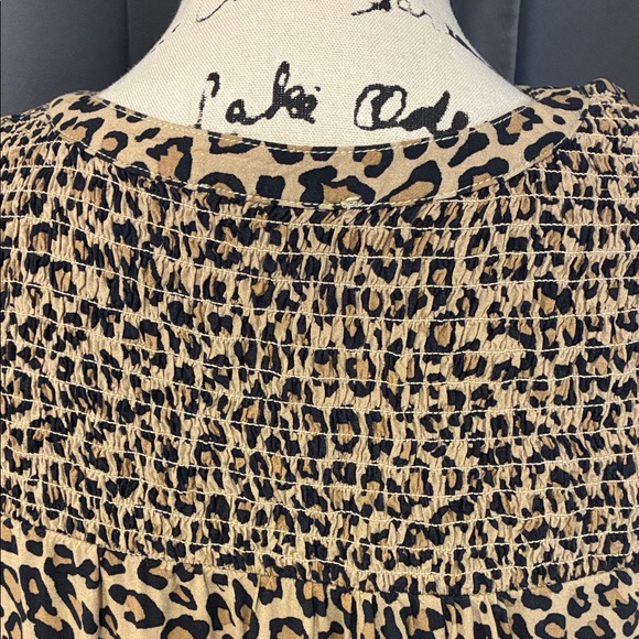 beachlunchlounge Leopard Print Button-Down Shirt - Tan & Black - Picture 5 of 9